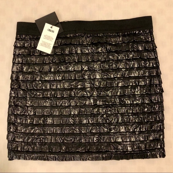 ASOS | matte metallic ruffle mini - Picture 6 of 6